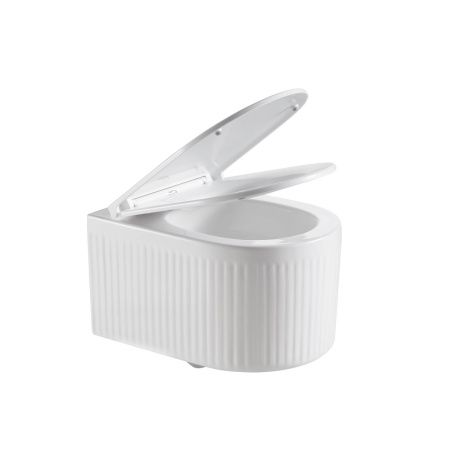 Унитаз подвесной Grossman Торнадо GR-4408SQ белый с сиденьем микролифт безободковый смыв торнадо