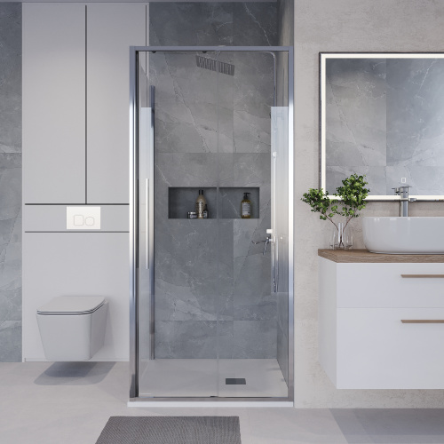 Душевой уголок Niagara Nova NG-64-9A-A90-34 90х90 стекло прозрачное профиль хром глянцевый без поддона - фото 4