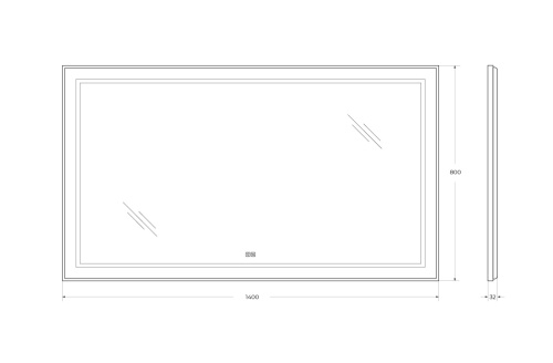 Зеркало в ванную BelBagno Kraft SPC-KRAFT-1400-800-LED-TCH-WARM 140х80 цвет серый - фото 5