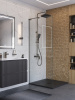 Душевая перегородка BelBagno UNO UNO-L-1-TB-80-C-GM 80х200 стекло прозрачное профиль оружейная сталь