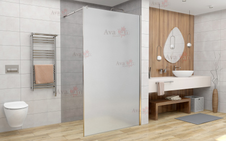 Душевая перегородка AvaCan MC100MT 100х200 стекло матовое профиль хром глянцевый