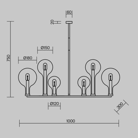 Люстра на штанге Maytoni Status Modern MOD333PL-06B1