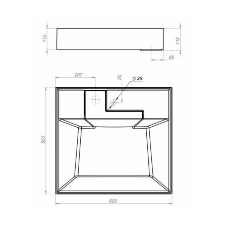 Раковина из искусственного камня Altasan VILORA UPP60VILORAs 60х60 над стиральной машиной цвет белый 1 отверстие под смеситель