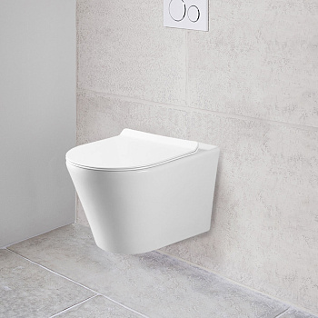 Унитаз подвесной Vincea Vito VT1-23 белый с сиденьем микролифт безободковый душевой смыв