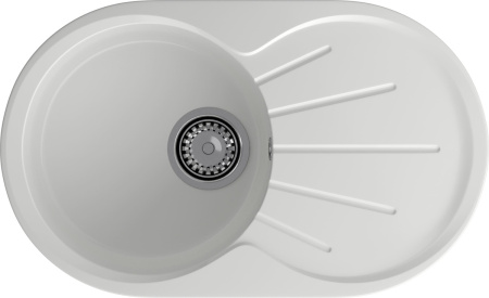 Кухонная мойка Granfest Rondo R-750L иней 75х46 цвет белый поверхность матовая