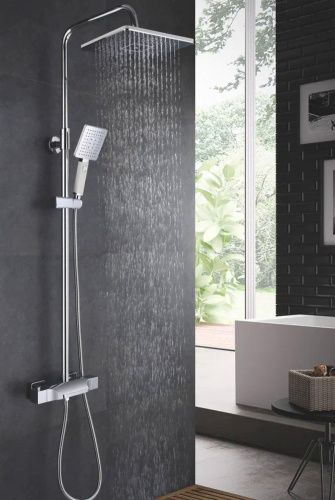 Душевая стойка Rose R3736 настенная цвет хром с термостатом - фото 4