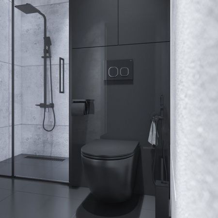 Клавиша смыва механическая Iddis Uniglass UNG01BCi77 цвет черный