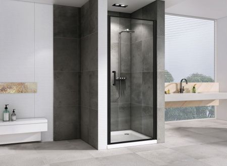 Душевая дверь Abber Sonnenstrand AG04080B 80х195 стекло прозрачное профиль черный