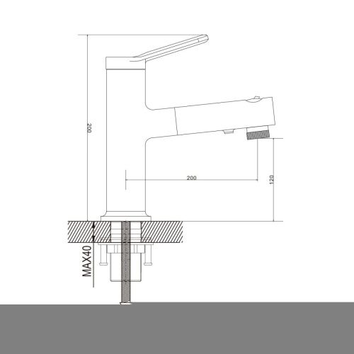 Смеситель Raffine F281T на раковину оружейная сталь - фото 3