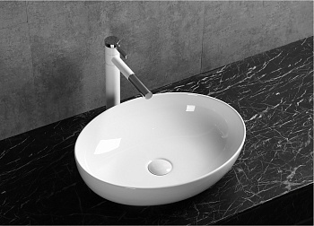 Раковина из сантехнического фарфора Cerutti SPA CR0019 52х40 накладная цвет белый без отверстий под смеситель