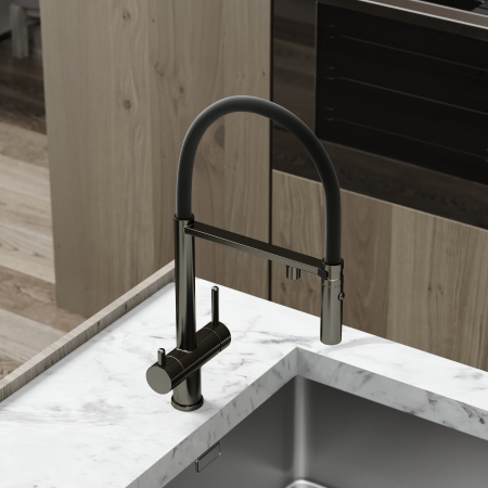 Смеситель для кухни Sancos Imola SC4010GG на мойку вороненая сталь/черный