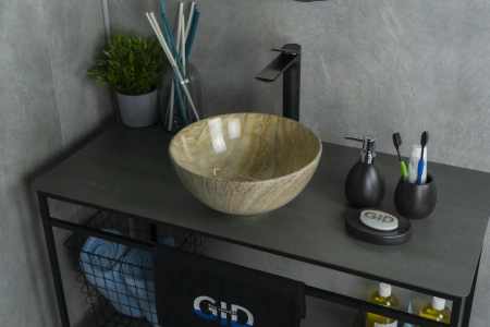 Раковина керамическая Gid Esfera 54436 30х30 накладная цвет многоцветный без отверстий под смеситель