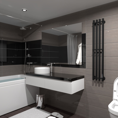 Полотенцесушитель Маргроид Inaro профильный Inaro-12018-1081-9005R 21х120 электрический черный матовый - фото 3