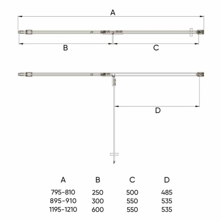 Душевая дверь Veconi Vianno VN73B-120-01-C4 120х195 стекло прозрачное профиль черный