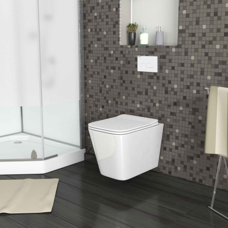 Унитаз подвесной Grossman Falcon GR-4441S белый глянцевый с сиденьем микролифт безободковый каскадный смыв