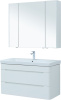 Комплект мебели: тумба с раковиной 105x46x62 + зеркало-шкаф Aquanet София 00274193 подвесной цвет белый