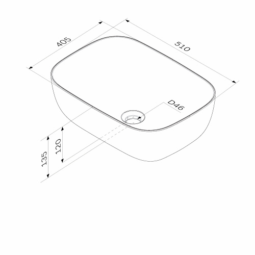 Раковина из сантехнического фарфора Am.Pm Func M8FWCC10510WG 51х40 накладная цвет белый - фото 5