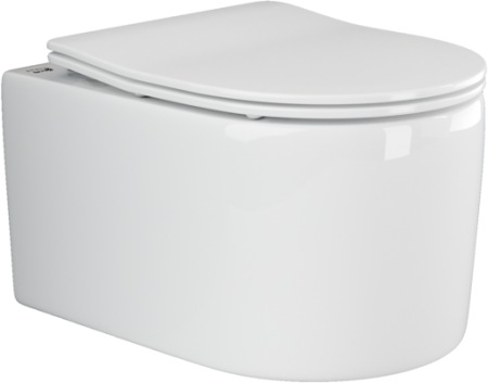 Унитаз подвесной Ceramica Nova MOMENTS CN3003 белый с сиденьем микролифт безободковый душевой смыв