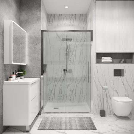 Душевая дверь Grossman Cosmo 100.K33.02.110.10.00 110х195 стекло прозрачное профиль хром глянцевый