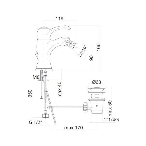 Смеситель Webert Aurora AU840102060 на биде медь - фото 3