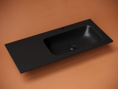 Раковина из сантехнического фарфора Ceramica Nova GRACE CN7015MB 100х50 накладная цвет черный 1 отверстие под смеситель