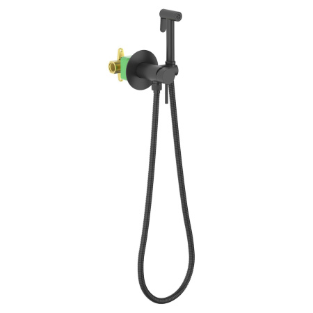 Смеситель с гигиеническим душем Timo Saona 2338/03SM встраиваемый в стену черный матовый