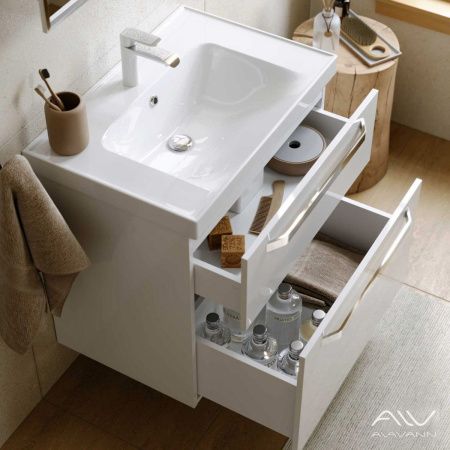 Тумба с раковиной Alavann Paris ALV0987000 80х50 подвесная цвет белый