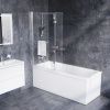 Душевая шторка на ванну Damixa Skyline DX35WBS-D7W1-150MT 80х140 стекло прозрачное профиль хром ориентация универсальная