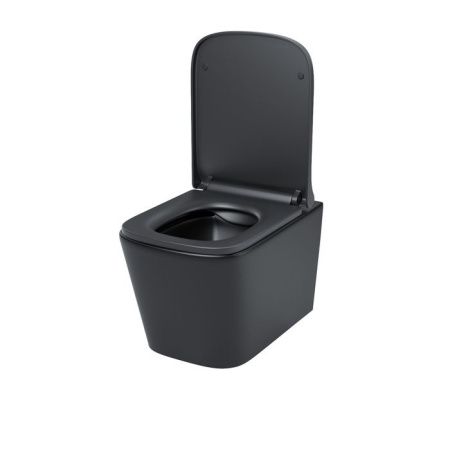 Унитаз подвесной IDDIS Bild BILR2BMi73 черный с сиденьем микролифт безободковый каскадный смыв
