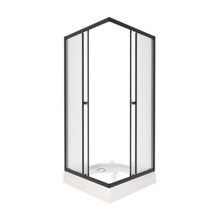 Душевой уголок Тритон Вента Щ0000064629 90х90 стекло матовое профиль черный с поддоном