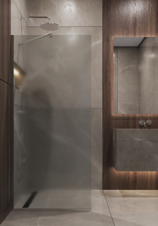 Душевая перегородка Timo T12 119х195 стекло матовое профиль хром