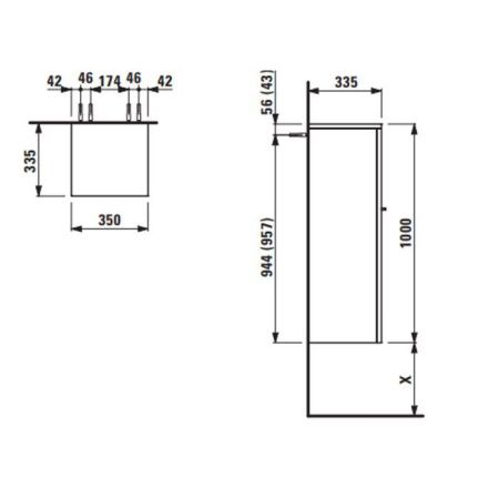 Шкаф-пенал Laufen Case 4.0201.2.075.999.1 40х100