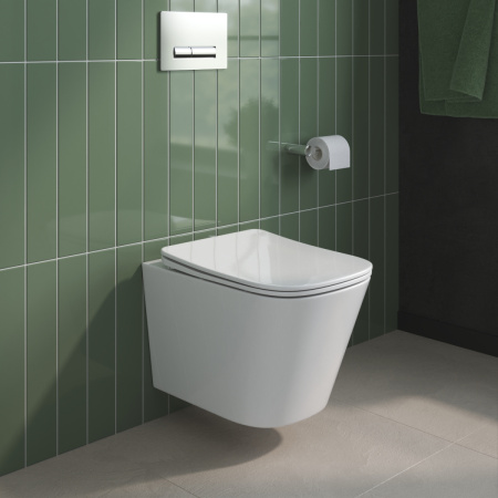 Унитаз подвесной BelBagno DUE BB7107CHR/SC белый с сиденьем микролифт безободковый каскадный смыв