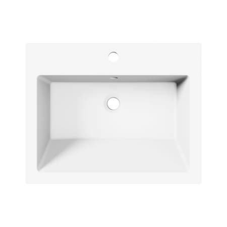 Раковина из литьевого мрамора Paola Paola Nero 600 ST-W 60х48 полувстраиваемая цвет белый матовый