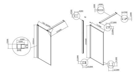 Душевая перегородка Vincea Walk in HS VSW-1HS800CLGM 80х200 стекло прозрачное профиль вороненая сталь