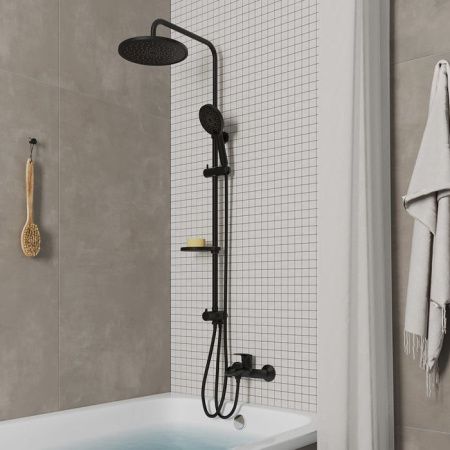 Душевая стойка Milardo Ideal Spa ILSBL3FM76 настенная цвет черный