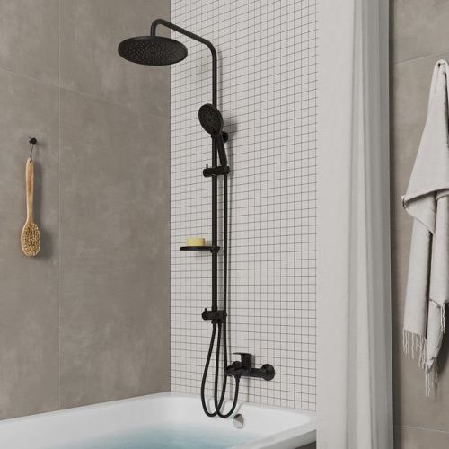 Душевая стойка Milardo Ideal Spa ILSBL3FM76 настенная цвет черный матовый - фото 2