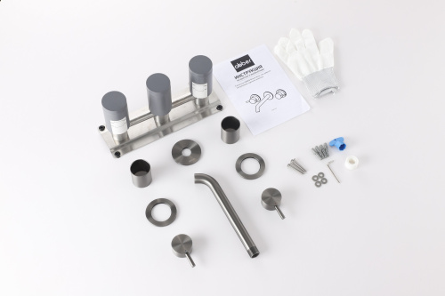 Смеситель Abber Wasser Kreis 316 AF81123BGG-L встраиваемый в стену оружейная сталь брашированная - фото 2