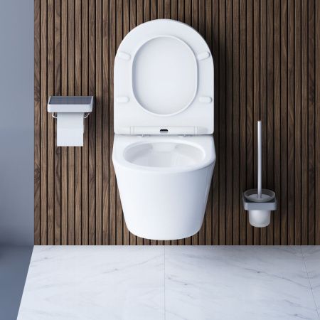 Унитаз подвесной Damixa Skyline DX35C1700SC белый с сиденьем микролифт безободковый каскадный смыв