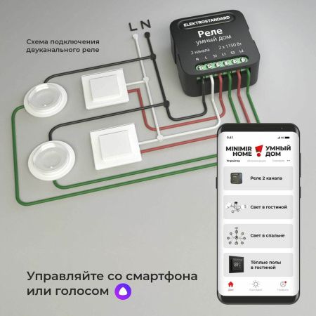 Умное двухканальное реле Elektrostandard 4690389185083
