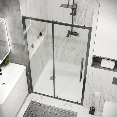 Душевая дверь Grossman Cosmo 100.K33.02.120.42.00 120х195 стекло прозрачное профиль графит