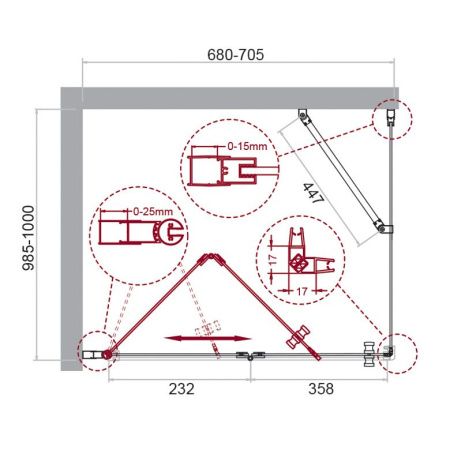 Душевой уголок BelBagno ALBANO ALBANO-ASH-1-70/100-C-Cr 100х70 стекло прозрачное профиль хром без поддона