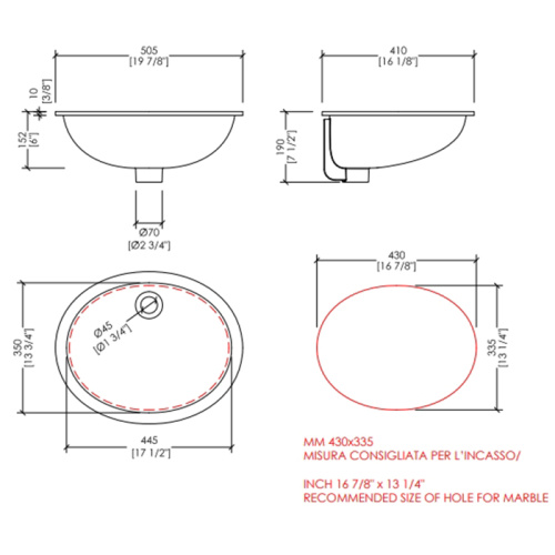 Раковина керамическая Devon Devon Over and under counter basins 50 см 2RALS50 встраиваемая цвет белый - фото 2