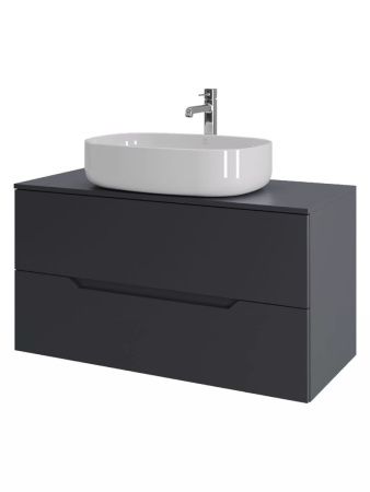 Тумба с раковиной Orange Line Li-100TugMDF+B04-600W 100х50 цвет серый