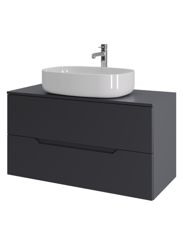 Тумба с раковиной Orange Line Li-100TugMDF+B08-600W 101х46х69 цвет серый - фото 2