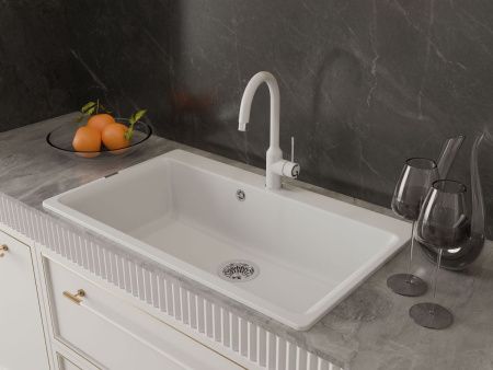 Смеситель для кухни Rivelato 1923502 brina oro на мойку белый/золото