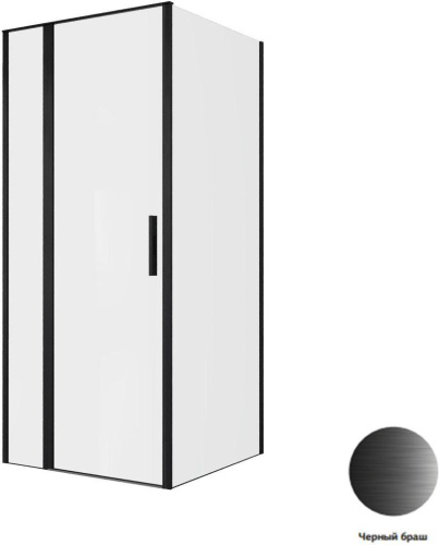 Душевой уголок Allen Brau Priority 3.31027.BBA + 3.31045.BBA 90х90 стекло прозрачное профиль черный без поддона - фото 5
