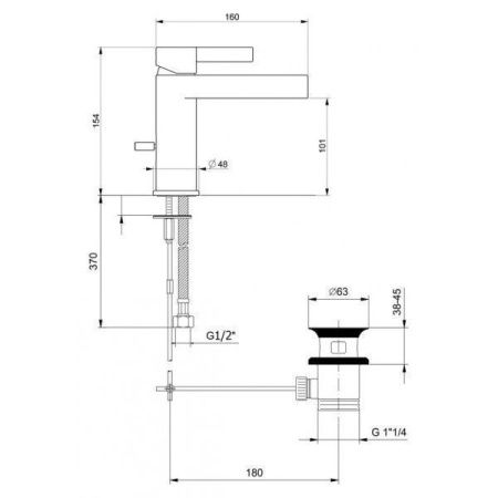 Смеситель Webert DoReMi DR830102345 на раковину никель