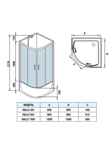 Душевая кабина WeltWasser WW500 HALLE 901 (10000003239) 90х90 - фото 2