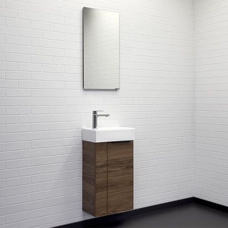 Тумба с раковиной Comforty Асти 00-00015420CF 40х20 подвесная цвет коричневый